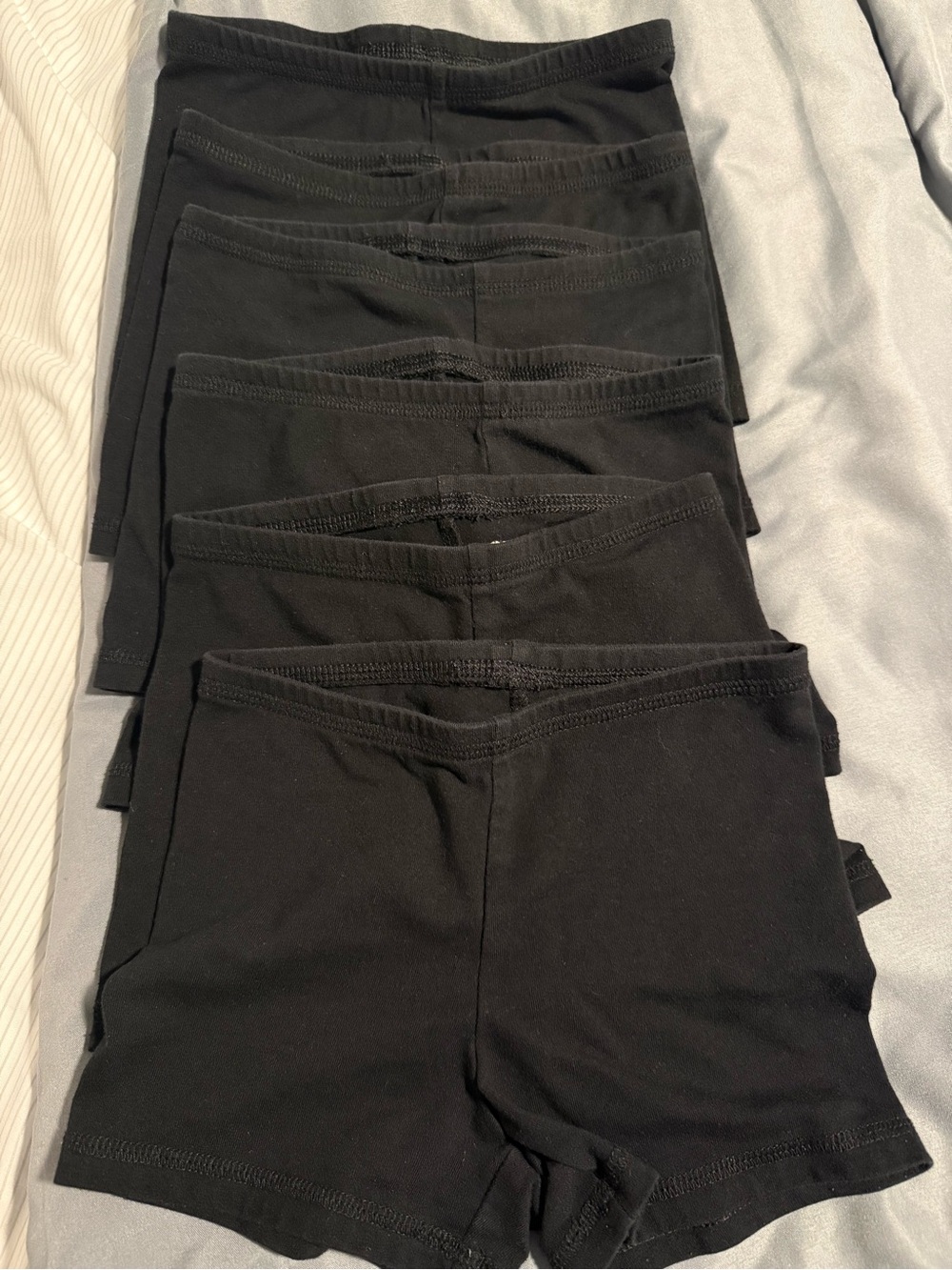 Girls - Old Navy - Black Cotton Stretch Bike Shorts - Pack of 6